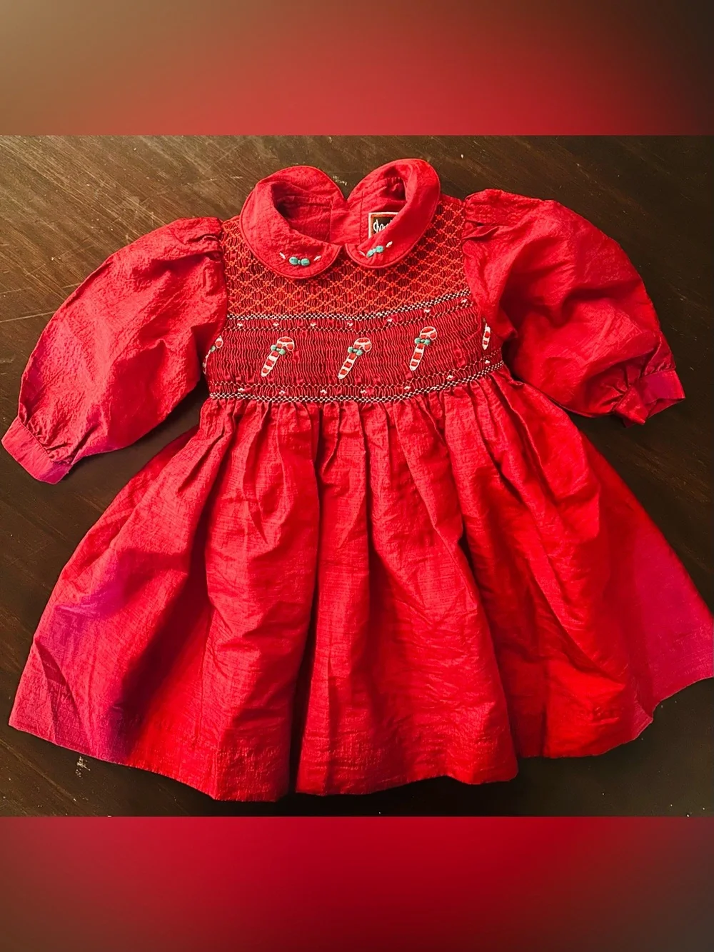 Girl’s Toddler Chocolate Soup Red Holiday Candy Cane Dress